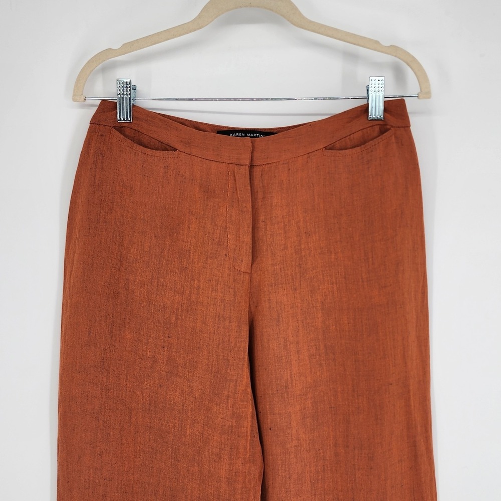Karen Martini Linen Blend Capri Pants  Size 8 Euro Summer Beach Resort Vacation